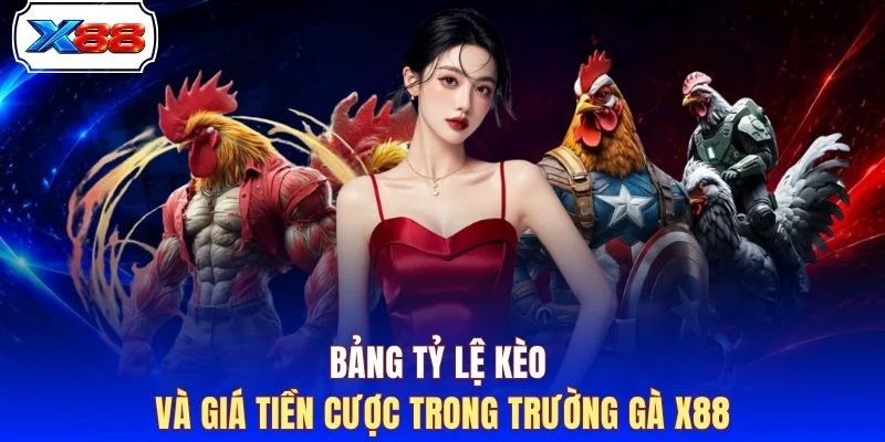 Bảng tỷ lệ kèo và giá tiền cược trong trường gà X88