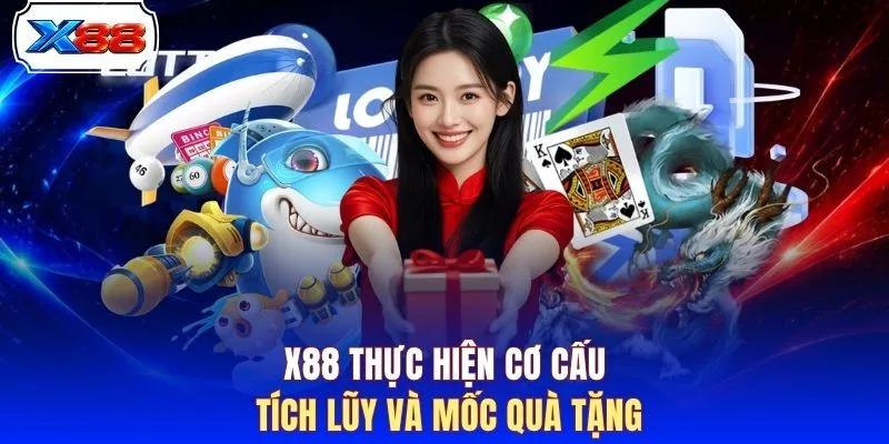 X88 thực hiện cơ cấu tích lũy và mốc quà tặng